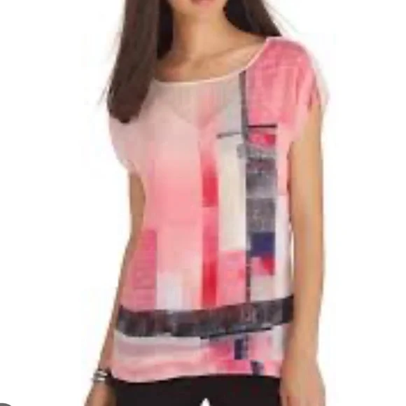 WHBM Colorblock Double Layer Top - Picture 1 of 10